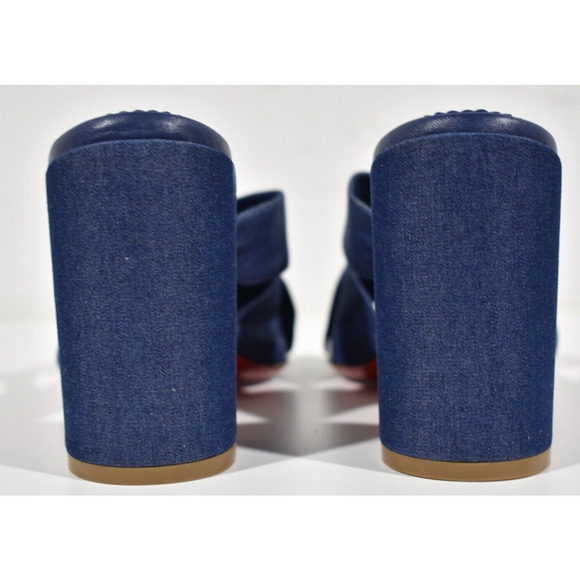 Christian Louboutin Disco Club 85 Blue Denim Backless Mule Sandal Heel 37.5 - Picture 8 of 9
